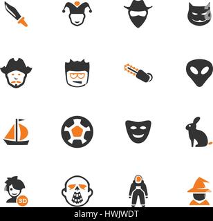 Set of movie genres black icons isolated on white. Vector illustration Stock Vector