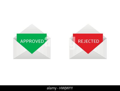 Approved and rejected letters Stock Vector