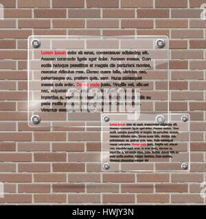 Glass Frame on Brick Wall Vector Illustration Background Stock Vector