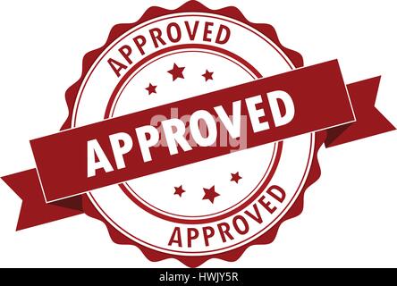 approved stamp on white background. approved stamp sign. Stock Vector