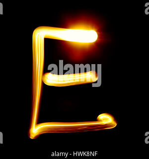 Created by light alphabet over black background Stock Photo