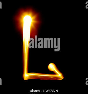 Created by light alphabet over black background Stock Photo