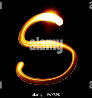 Created by light alphabet over black background Stock Photo