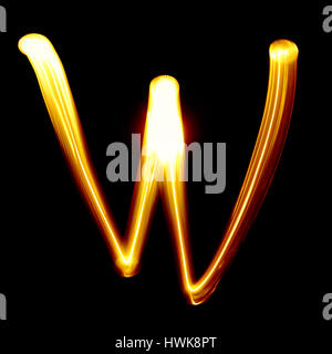 Created by light alphabet over black background Stock Photo