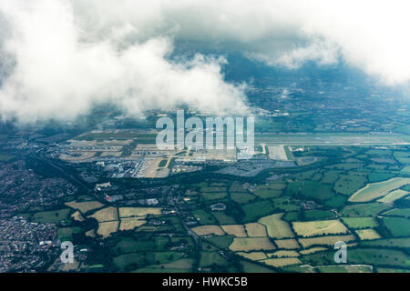 Aerial view of London Gatwick Airport, UK Stock Photo