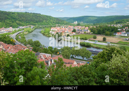 main river, wertheim, main valley, odenwald, spessart, Main-Tauber region, Tauber valley, Hohenlohe region, Baden-Wuerttemberg, Heilbronn-Franconia, Germany Stock Photo