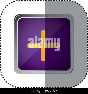 purple emblem volume up button Stock Vector