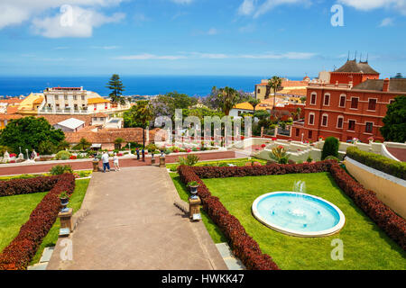 La Orotava, Tenerife, Spain - June 11, 2015: Botanical garden in La Orotava town, Tenerife, Canary Islands Stock Photo