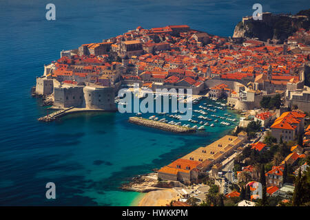 Dubrovnik, Croatia. Beautiful romantic old town of Dubrovnik during sunny day, Croatia,Europe. Stock Photo