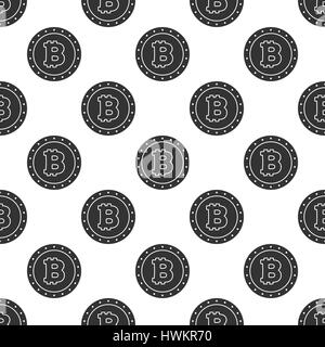 Seamless pattern from Bitcoin coin. Background from Cryptocurrency symbol, icon. Stock Vector