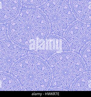 Hand drawn seamless mandala flowers pattern Stock Vector