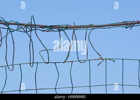 damaged wire mesh Stock Photo