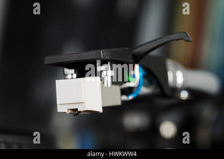Headshell cartridge of a modern analog turntable Stock Photo