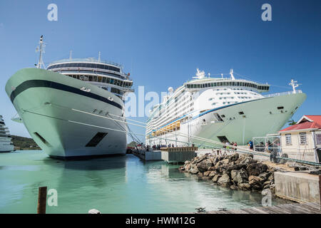 Cruise ships in St. Johns, Antigua, Leeward Islands, West Indies Stock