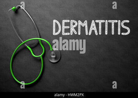 Dermatitis Concept on Chalkboard. 3D Illustration. Stock Photo