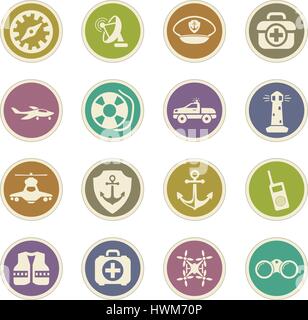 Coast Guard icon set for web sites and user interface Stock Vector