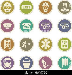 Emergency icon set for web sites and user interface Stock Vector