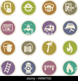 Emergency icon set for web sites and user interface Stock Vector