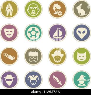 Set of movie genres black icons isolated on white. Vector illustration Stock Vector