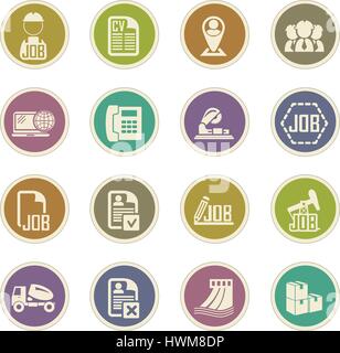 Job icon set for web sites and user interface Stock Vector