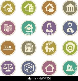 Real estate icons set for web sites and user interface Stock Vector