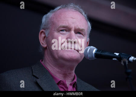 London, UK. 20th June, 2015. Martin McGuinness addresses the People's Assembly's 'End Austerity Now' demonstration in Trafalgar Square. Stock Photo