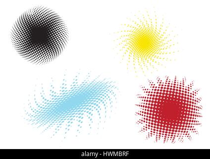 a set of four different colored dot patterns Stock Vector