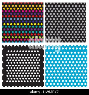 a set of 4 different dot pattern Stock Vector