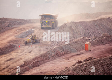 Mining Activity, mining dump truck Stock Photo