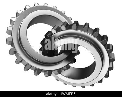 3d illustration of two gear wheels Stock Photo