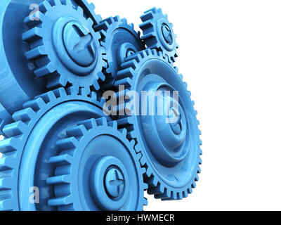 3d illustration of background with gear wheels at left side Stock Photo