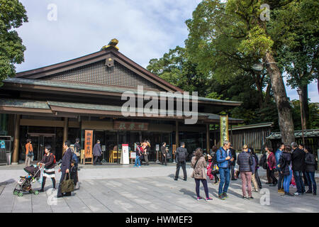 meiji, jingu, shrine, shinto, tokyo, japan, autumn, leaves, momiji, red, momijigari, fall, colors, foliage, leaf, peeping, koyo, kanpukai, maple, asia Stock Photo