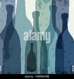 Blue bottles. Stock Vector