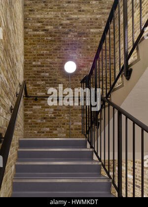 Stair. Florence Road, London, United Kingdom. Architect: Bell Phillips Architects, 2016. Stock Photo