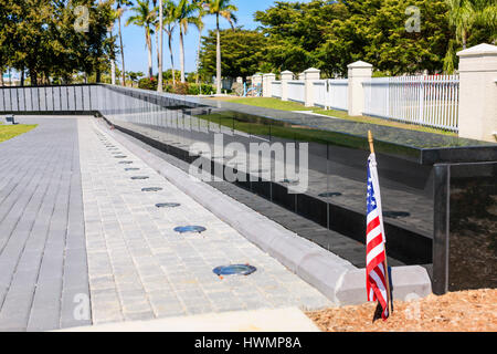 The Veteran's Memorial Wall in Punta Gorda, Florida. Stock Photo