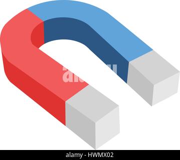 horseshoe magnet vector image in flat design Stock Vector