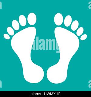 Footprint simple vector flat design in white Stock Vector