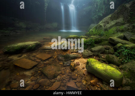 Laimawsiang Waterfall Near Cherrapunjee Stock Photo