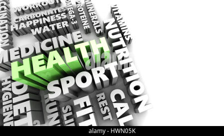 3d illustration of health components concept Stock Photo