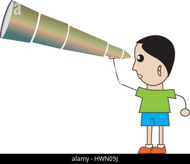 Boy looking at Future Stock Vector