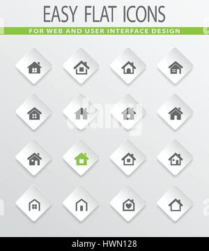 Houses easy flat web icons for user interface design Stock Vector