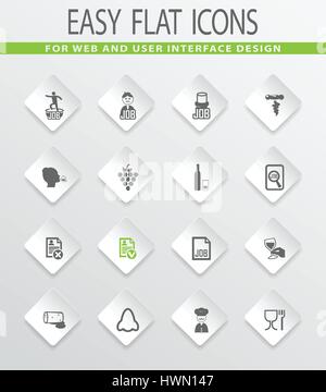Job easy flat web icons for user interface design Stock Vector
