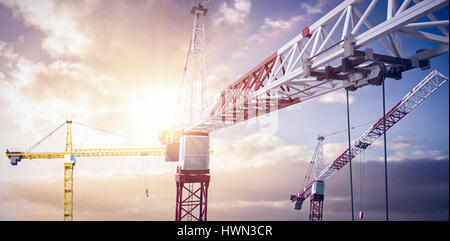 Studio Shoot of a crane against cloudy sky Stock Photo - Alamy
