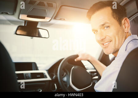 Men driving a car Stock Photo