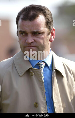 BRIAN MEEHAN RACE HORSE TRAINER NEWMARKET RACECOURSE NEWMARKET 16 April 2002 Stock Photo