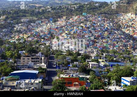 Haiti, Port au Prince, slum Jalousie Stock Photo