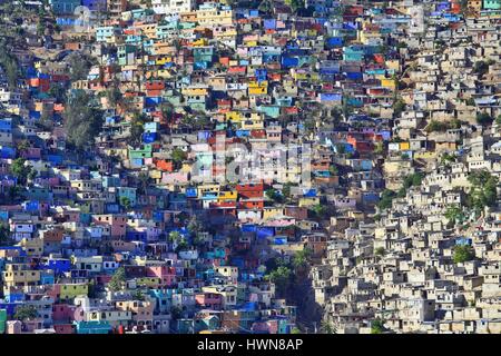 Haiti, Port au Prince, slum Jalousie Stock Photo