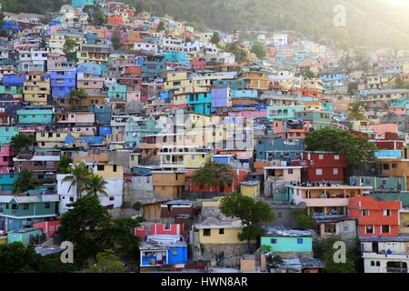 Haiti, Port au Prince, slum Jalousie Stock Photo