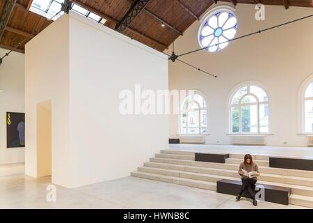 Belgium, Brussels, Saint Gilles district, Patinoire Royale, an old skating rink built in 1877 and transformed in 2015 by the French interior architect Pierre Yovanovitch into an art gallery Stock Photo