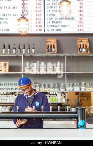 Belgium, Brussels, BrewDog, a traditional beer bar opened by Scotland's largest independent brewery (BrewDog), founded in 2007 Stock Photo